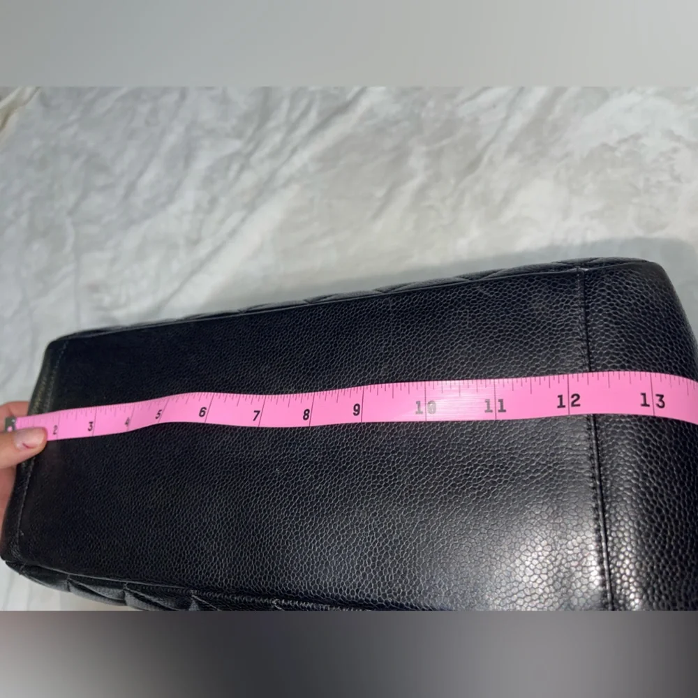 CHANEL Black Quilted Double C Chain Tote